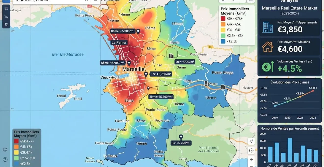 Analyse des données immobilières sur carte de Marseille