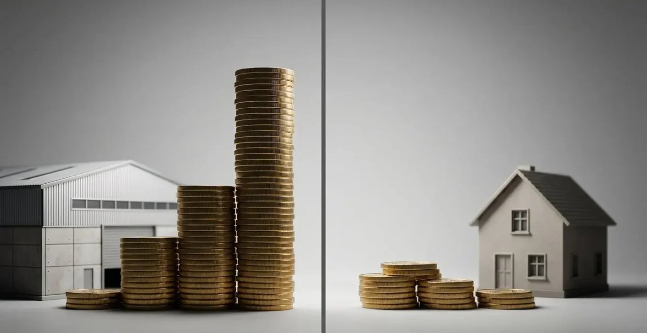 Graphique comparatif des rendements entre immobilier logistique et résidentiel